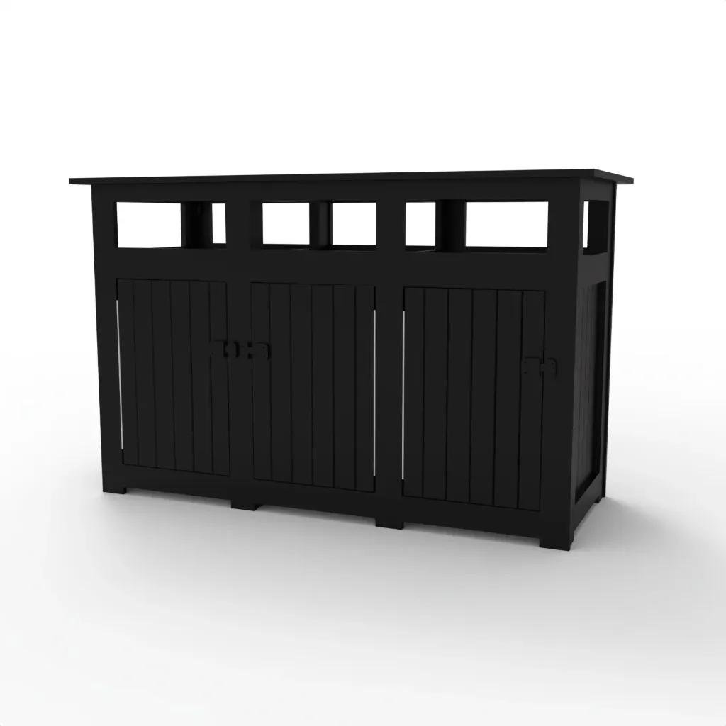BGT-106 Triple Garbage Bin (Black)