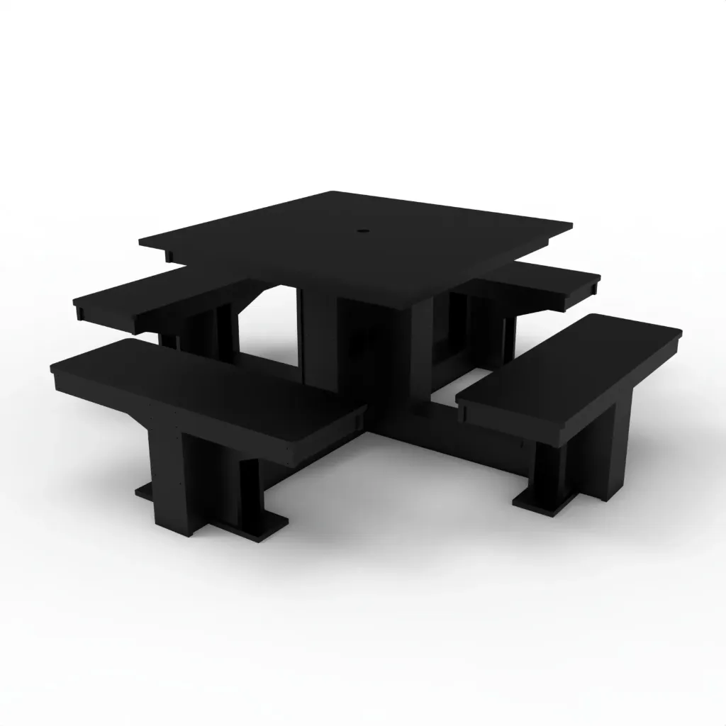 BPTS-1100 Square Picnic Table (Black)
