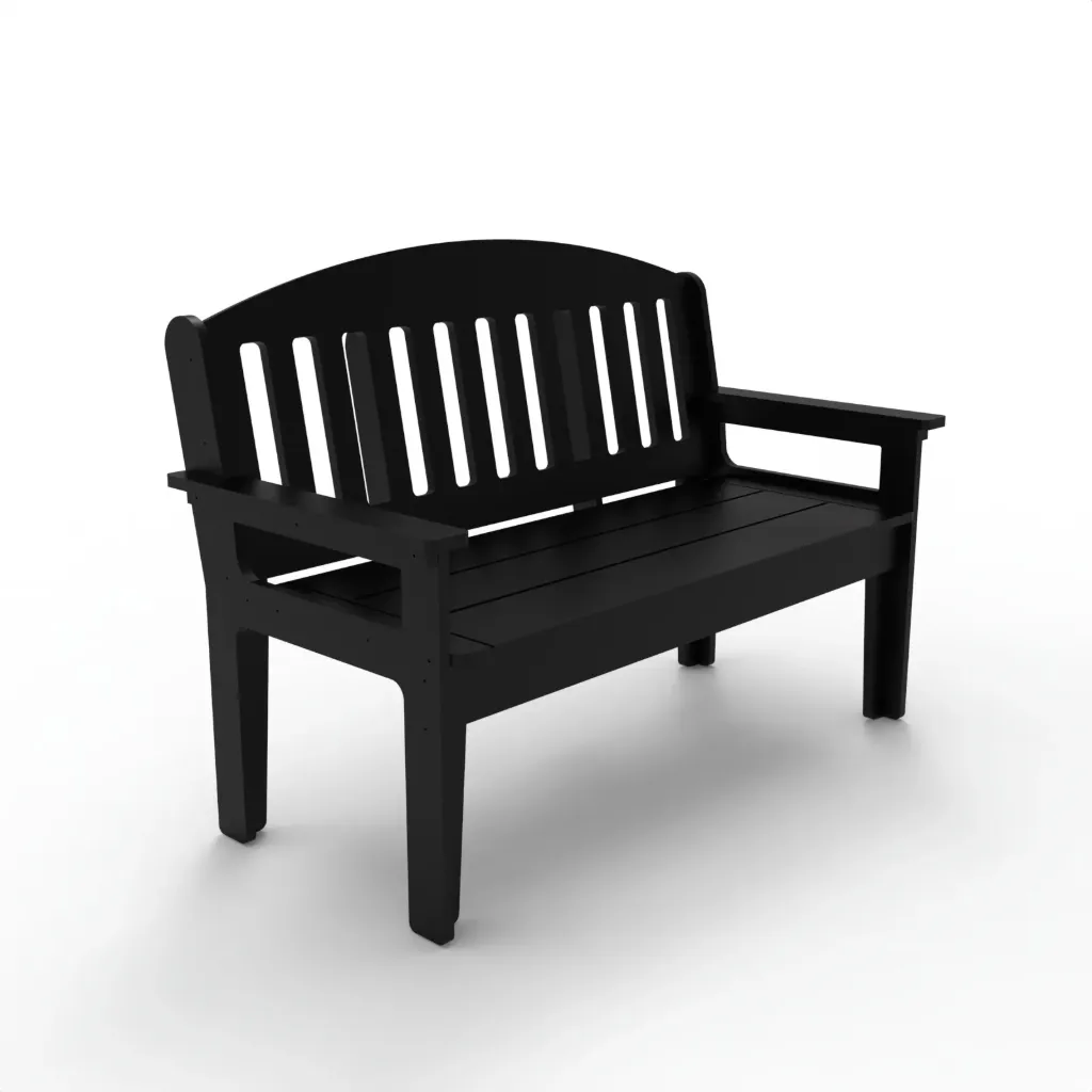 GPB48- 48" Garden Bench (Black, 48'')
