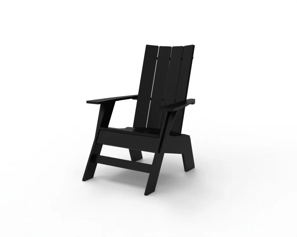 BSMAKU Modern Adirondack Upright Chair (Black)