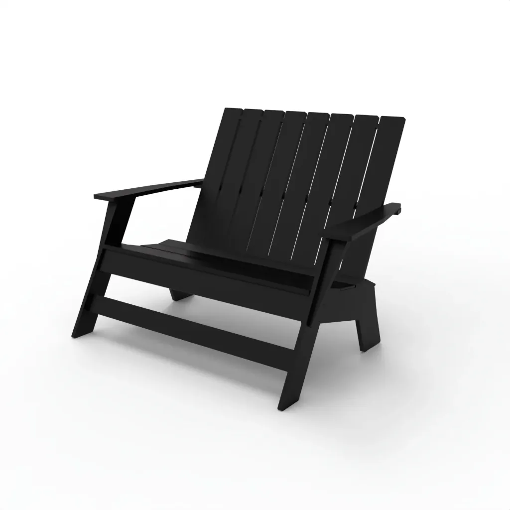 BSMABU Modern Adirondack Upright Bench (Black)