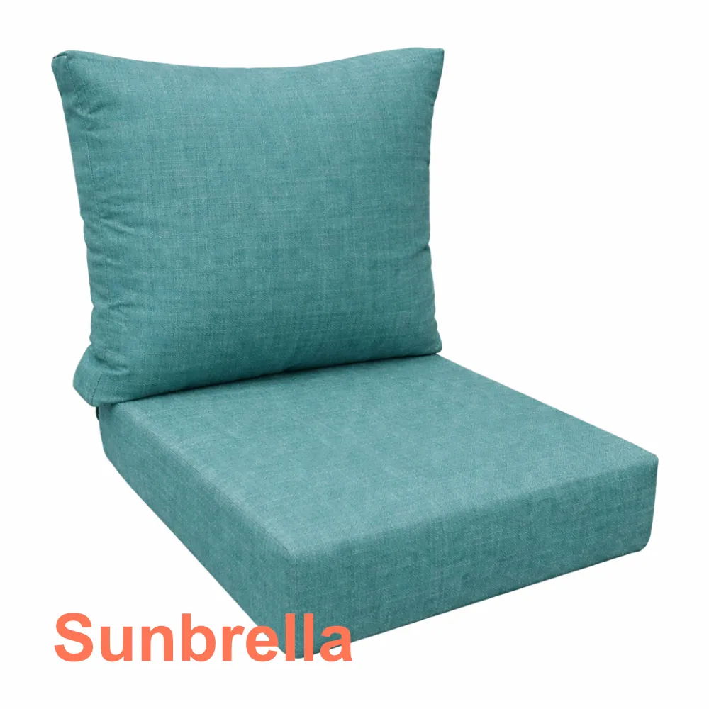 25x25x5 Deep Seating Cushions X 2 Loveseat (Cast Breeze)