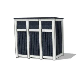 Abacus AFOW-03 Oxford Waste Bin - Triple - Two Tone