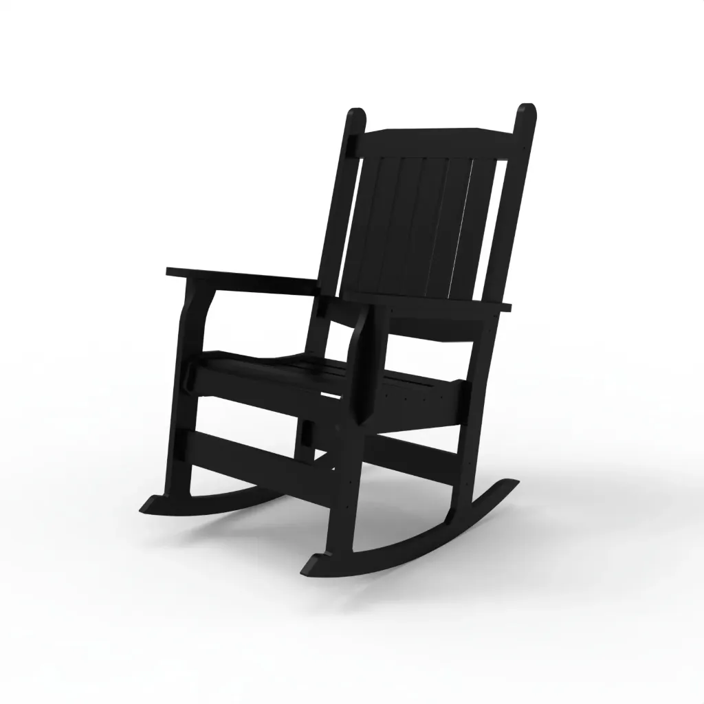 AR-1200 Porch Rocker Vertical Back (Black)