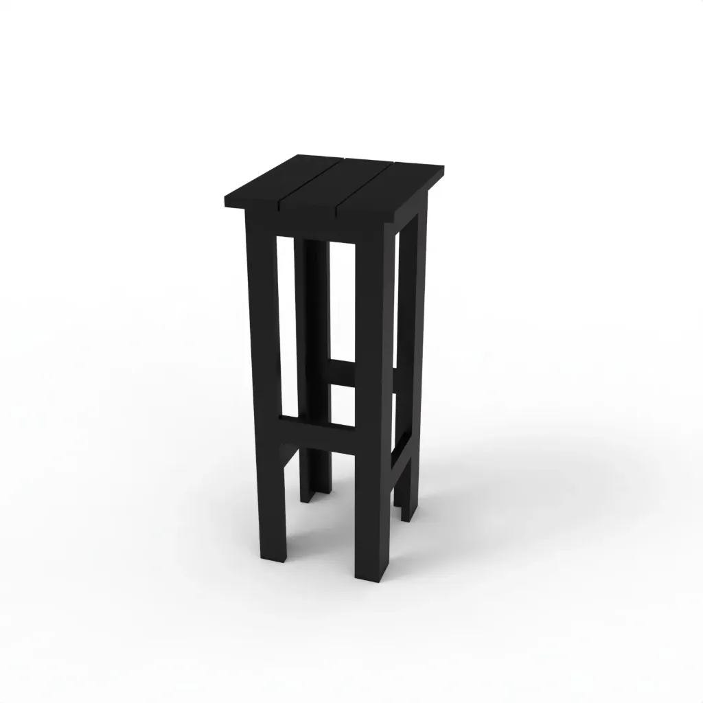 BBS-210 Bar Stool Square (Black)