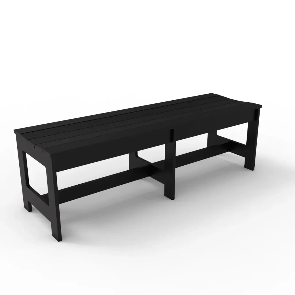 GXB60-60" Garden Bench Backless (Black)