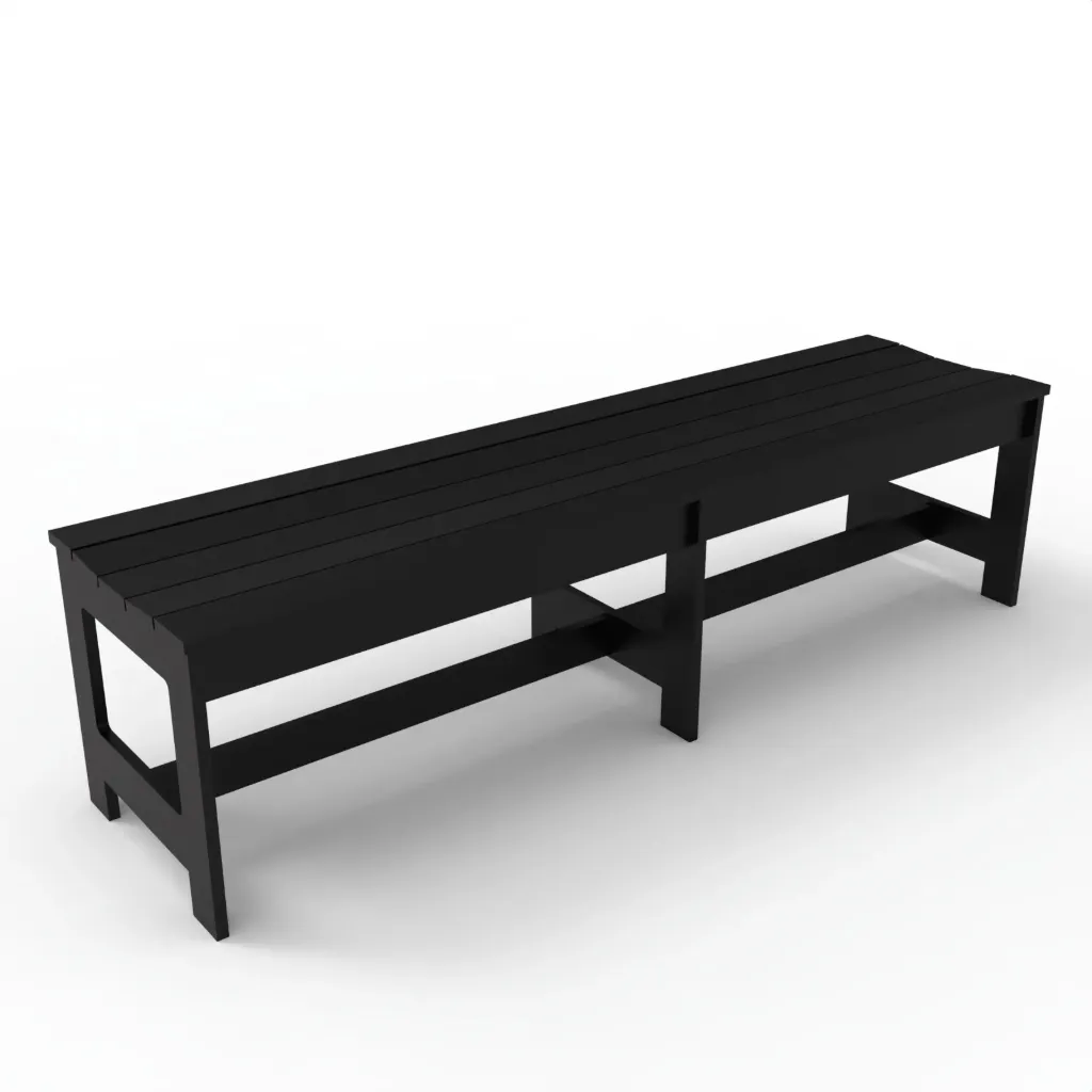 GXB72-72" Garden Bench Backless (Black)