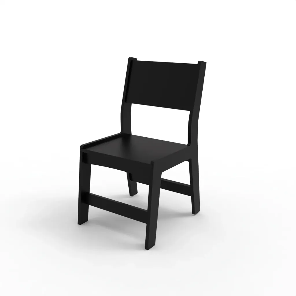 M-1020 Modern Dining Chair Solid Back (Black)