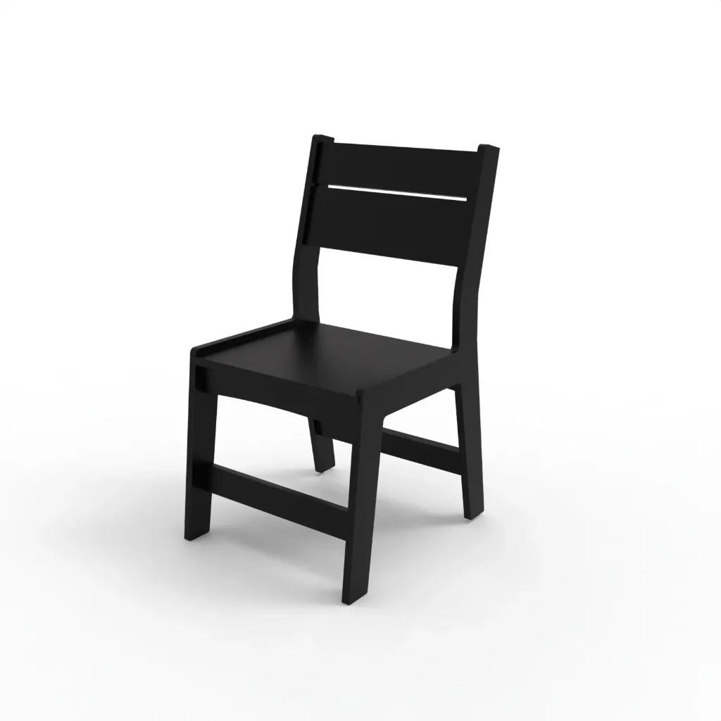 M-1021 Modern Dining Chair Slatted Back (Black)